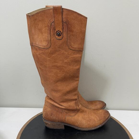 Frye Boots Women‎ 7 Cogna Campus 17" Tall Leather Western Pull-On Distressed - Picture 1 of 14